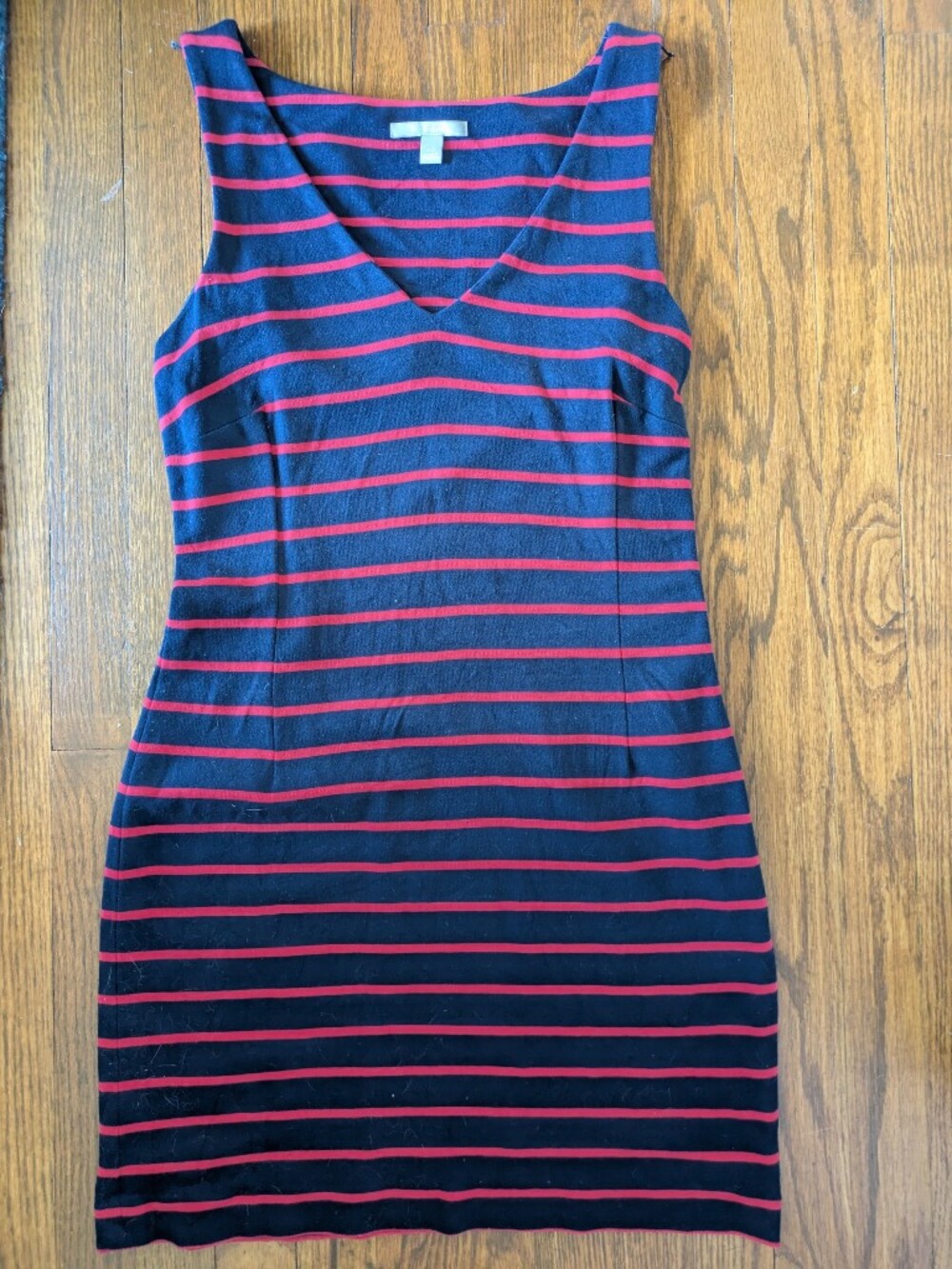 Banana Republic Navy Red Striped Ponte Sheath Dress Sz 10